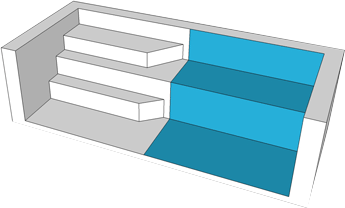 Faites de votre piscine un espace détente grâce aux buses spa. En effet, l'installation de buses balnéo au niveau de cet escalier permet de s'octroyer un moment de détente entre quelques longueurs.