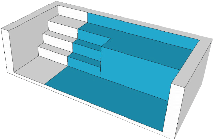 Grâce à cet escalier profitez d'un espace de détente agréable où chacun peut s'asseoir et prendre le soleil entre deux baignades.