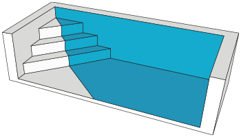 Minimaliste et optimum par ses dimensions, c'est l'escalier idéal pour les petits espaces. Cet escalier d'angle s'adapte à tous les bassins. Tous nos escaliers sont en béton armé et solidaires de la structure, ce qui garantit la robustesse de l'ensemble.